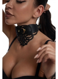 Фигурный чокер с узорами и золотистой фурнитурой - Crazy Handmade - купить с доставкой в Орле Фигурный чокер с узорами и золотистой фурнитурой - Crazy Handmade - купить с доставкой в Орле