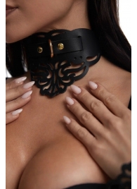 Фигурный чокер с узорами и золотистой фурнитурой - Crazy Handmade - купить с доставкой в Орле Фигурный чокер с узорами и золотистой фурнитурой - Crazy Handmade - купить с доставкой в Орле