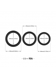 Набор из 3 черных эрекционных колец Stay Hard - Boys of Toys - в Орле купить с доставкой