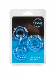 Набор из 3 синих эрекционных колец с различным рельефом - Erowoman-Eroman - в Орле купить с доставкой