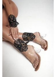 Черный фигурные оковы с золотистой фурнитурой - Crazy Handmade - купить с доставкой в Орле Черный фигурные оковы с золотистой фурнитурой - Crazy Handmade - купить с доставкой в Орле