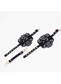 Черный фигурные оковы с золотистой фурнитурой - Crazy Handmade - купить с доставкой в Орле Черный фигурные оковы с золотистой фурнитурой - Crazy Handmade - купить с доставкой в Орле