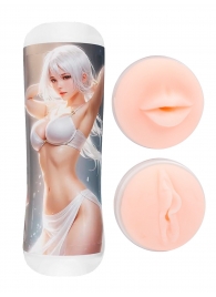 Двусторонний мастурбатор в колбе аниме - вагина и ротик - Tokyo Style - в Орле купить с доставкой Двусторонний мастурбатор в колбе аниме - вагина и ротик - Tokyo Style - в Орле купить с доставкой