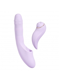 Сиреневый вибромассажер со съёмным клиторальным пульсатором DuoGlow - Svakom купить в Орле с доставкой в Orgasmix.ru Сиреневый вибромассажер со съёмным клиторальным пульсатором DuoGlow - Svakom