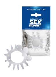 Эластичное эрекционное кольцо с шариками и лучами - Sex Expert - в Орле купить с доставкой