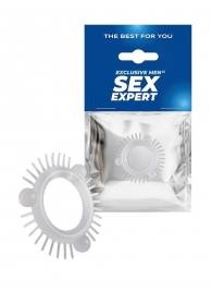 Эластичное эрекционное кольцо с 3 шариками и шипами - Sex Expert - в Орле купить с доставкой
