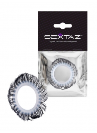 Эластичное эрекционное колечко с черными «ресничками» - Sextaz - в Орле купить с доставкой