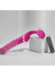 Ярко-розовый безремневой страпон Multi Orgasm Bendable Strap-On size XL с клиторальной стимуляцией - Strap-on-me - купить с доставкой в Орле