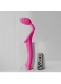 Ярко-розовый безремневой страпон Strap-on-me Vibrating Bendable Strap-On size XL - Strap-on-me - купить с доставкой в Орле