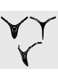 Черный пояс для фиксации насадок Strap-On-Me Leatherette Harness Fabulous - Strap-on-me - купить с доставкой в Орле