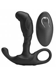 Черный изогнутый массажёр простаты с вибрацией и пультом ДУ - Baile - в Орле купить с доставкой