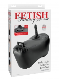 Черное надувное кресло с платформой для фиксации дилдо Body Dock Inflatable Love Seat - Pipedream - купить с доставкой в Орле