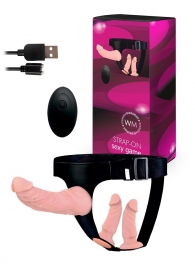 Женский страпон с 3 насадками и вибрацией - Erowoman-Eroman - купить с доставкой в Орле