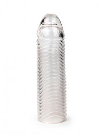 Прозрачная закрытая насадка на пенис с ребрышками - 16 см. - Sex Expert - в Орле купить с доставкой