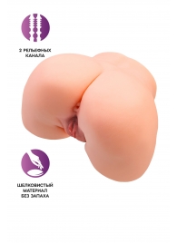 Телесный мастурбатор в форме попки с 2 любовными входами - No Name - в Орле купить с доставкой