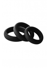 Набор из 3 черных эрекционных колец Smooth Silicone Cockring Pack - Dream Toys - в Орле купить с доставкой
