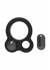 Черное эрекционное кольцо с утяжелителями Cockring Dual Weight - Dream Toys - в Орле купить с доставкой