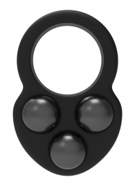 Черное эрекционное кольцо с утяжелителями - Dream Toys - в Орле купить с доставкой