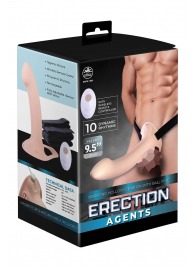Телесный полый страпон с вибрацией Erection Agents - 24,1 см. - NMC - купить с доставкой в Орле