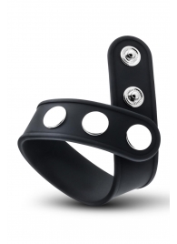 Черное эрекционное кольцо на кнопках - Blush Novelties - в Орле купить с доставкой