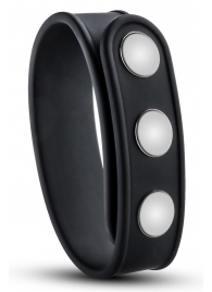 Черное эрекционное кольцо на кнопках - Blush Novelties - в Орле купить с доставкой