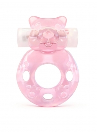 Розовое эрекционное виброкольцо в форме мишки - 1137 - в Орле купить с доставкой