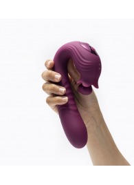 Фиолетовый вибратор Selove Campanula с вращающимся стимулятором клитора - 18,2 см. - Selove