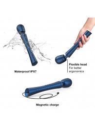 Синий вибромассажёр с насадками Man.wand Edgy - Manwan - в Орле купить с доставкой