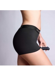 Черные трусики-боксеры для фиксации насадок Strap-on-me Harness Lingerie Allure - size S - Strap-on-me - купить с доставкой в Орле