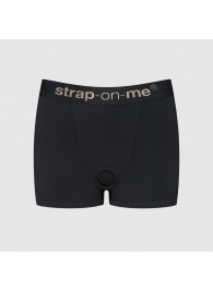 Черные трусики-боксеры для фиксации насадок Strap-on-me Harness Lingerie Allure - size L - Strap-on-me - купить с доставкой в Орле