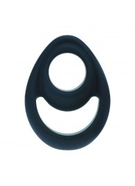 Черное эрекционное кольцо Double Ergo Silicone Cockring - Shots Media BV - в Орле купить с доставкой