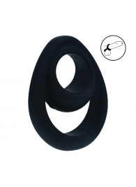 Черное эрекционное кольцо Double Ergo Silicone Cockring - Shots Media BV - в Орле купить с доставкой