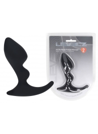 Черная анальная пробка для массажа простаты Double Ripple Silicone Prostate Massager - Shots Media BV - в Орле купить с доставкой