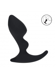 Черная анальная пробка для массажа простаты Double Ripple Silicone Prostate Massager - Shots Media BV - в Орле купить с доставкой