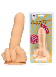 Телесный фаллоимитатор в форме пальца Up Yours - 15,5 см. - Shots Media BV