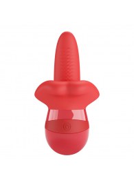 Красный вибратор с подвижным язычком Obelia - Baile