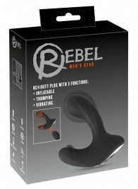 Черная анальная вибропробка с функцией расширения RC Butt Plug with 3 functions - Orion - в Орле купить с доставкой