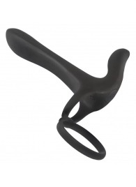 Черная насадка на член с вибрацией Couple’s Vibrator - Orion - в Орле купить с доставкой