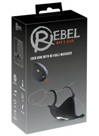 Черная вибронасадка для эрекции и стимуляции мошонки Cock ring with RC ball massager - Orion - в Орле купить с доставкой