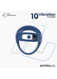 Синее интерактивное эрекционное виброкольцо Rank - Intoyou - в Орле купить с доставкой