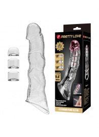Прозрачный фаллоудлинитель с 3 вставками - 28 см. - Baile - в Орле купить с доставкой