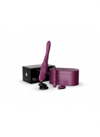 Фиолетовая секс-машина с функцией нагрева, насадками и присоской Sesh - Zalo - купить с доставкой в Орле