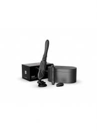 Черная секс-машина с функцией нагрева, насадками и присоской Sesh - Zalo - купить с доставкой в Орле