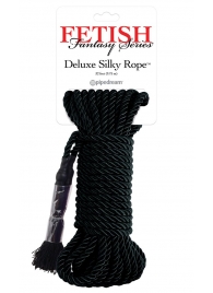 Черная веревка для фиксации Deluxe Silky Rope - 9,75 м. - Pipedream - купить с доставкой в Орле