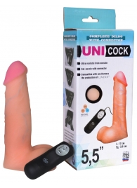 Фаллическая насадка Харнесс UNICOCK 5,5  с вибрацией - 17 см. - LOVETOY (А-Полимер) - купить с доставкой в Орле