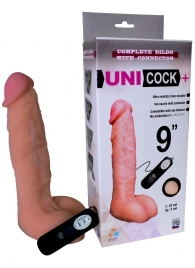 Фаллическая насадка Харнесс UNICOCK 9  с вибрацией - 24 см. - LOVETOY (А-Полимер) - купить с доставкой в Орле