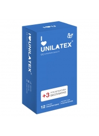 Классические презервативы Unilatex Natural Plain - 12 шт. + 3 шт. в подарок - Unilatex - купить с доставкой в Орле