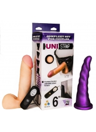 Вибрострапон с двумя насадками UniStrap - 18 и 18 см. - LOVETOY (А-Полимер) - купить с доставкой в Орле