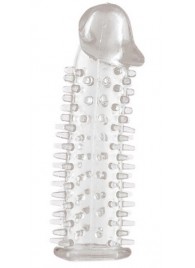 Прозрачная насадка на половой член с закрытой головкой и шипами - 12,5 см. - Toyfa Basic - в Орле купить с доставкой