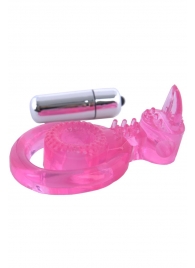 Розовая вибронасадка со стимулятор клитора   Язычок - Toyfa Basic - в Орле купить с доставкой